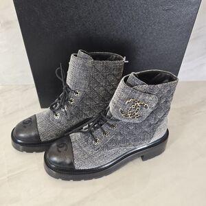 🔥RARE🔥 Chanel CC Velvet Boots